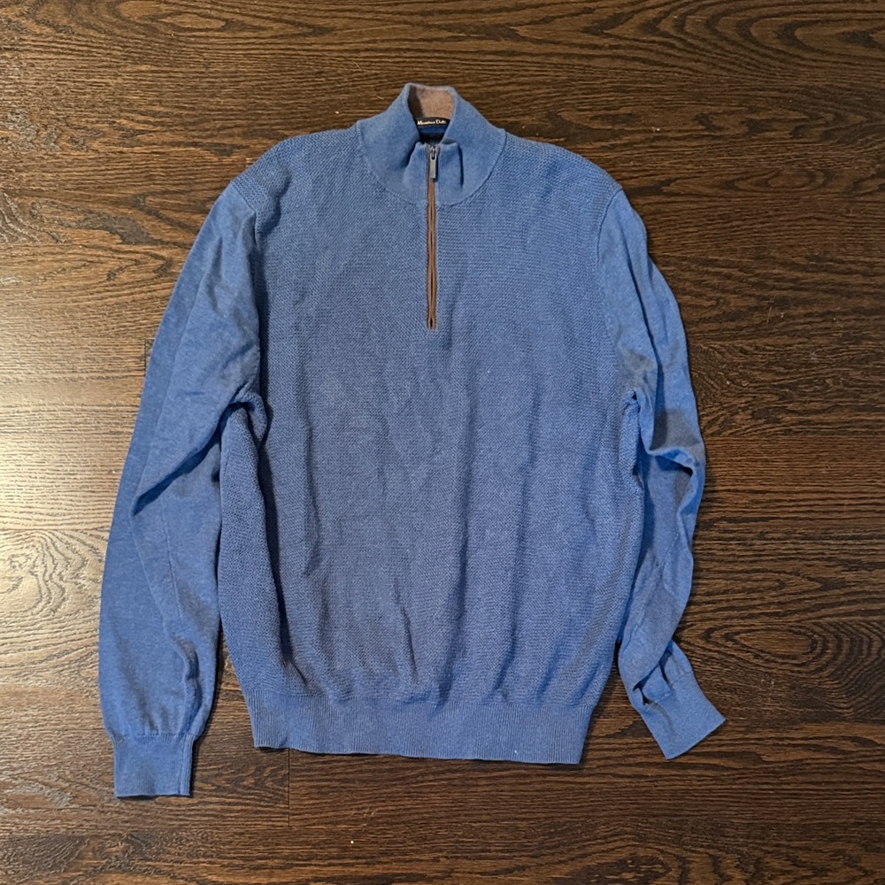 Massimo Dutti Cotton Cashmere 1/4 Zip Sweater